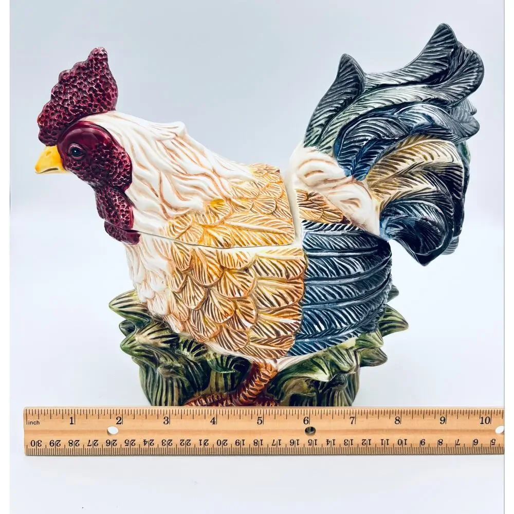 Rooster Cookie Jar Jay Import Ceramic Farmhouse Country Cottage Kitchen  Decor